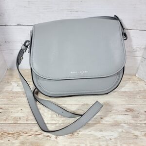 Marc Jacobs Mini Rider Crossbody Handbag In Grey Leather